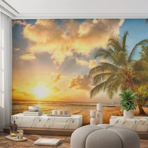 Fotomurali Autoadesivo Deluxe Sticker - Estate perpetua, vacanze per sempre - Paesaggio, Spiaggia, Palma da cocco - 200x140 cm