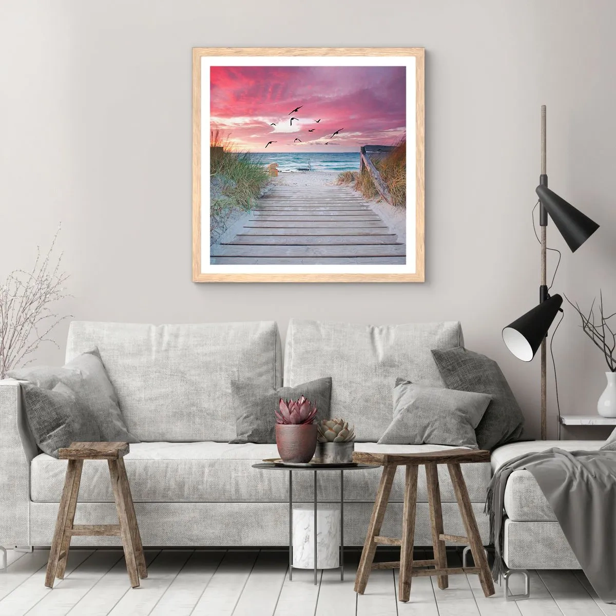 Poster in cornice rovere chiaro - Impressioni baltiche - 40x40 cm