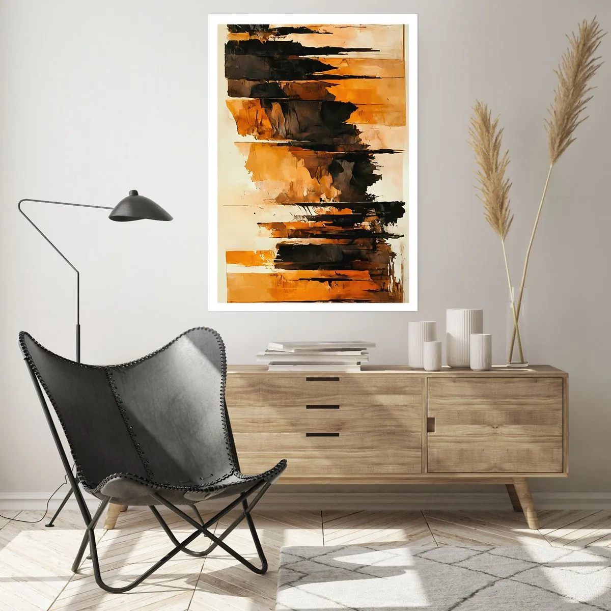 Poster - Armonia di nero e oro - 70x100 cm