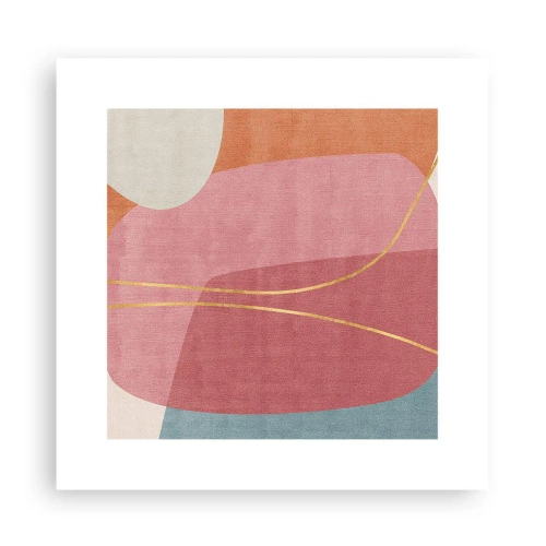 Poster - Composizione pastello con filo dorato - 30x30 cm