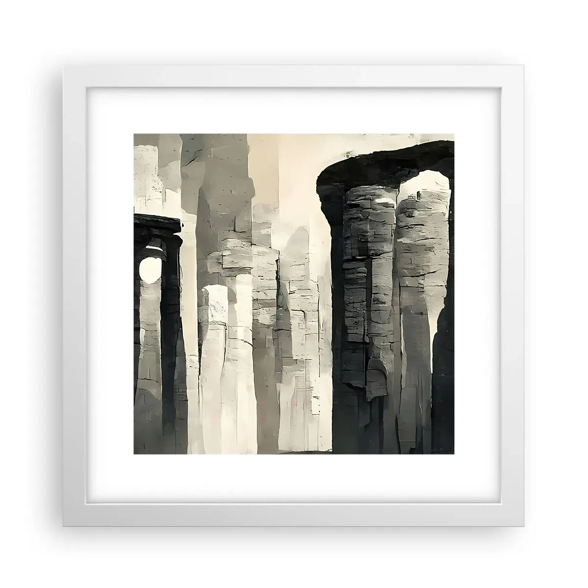 Poster in cornice bianca - La maestà dell'antichità - 30x30 cm