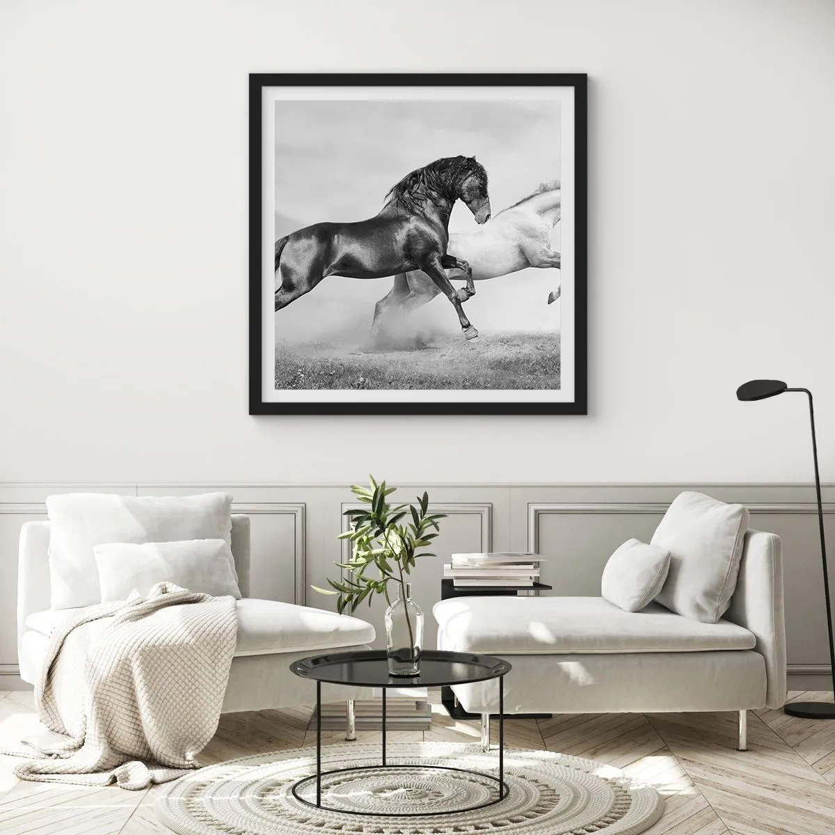 Poster in cornice nera - Angeli e demoni - 30x30 cm