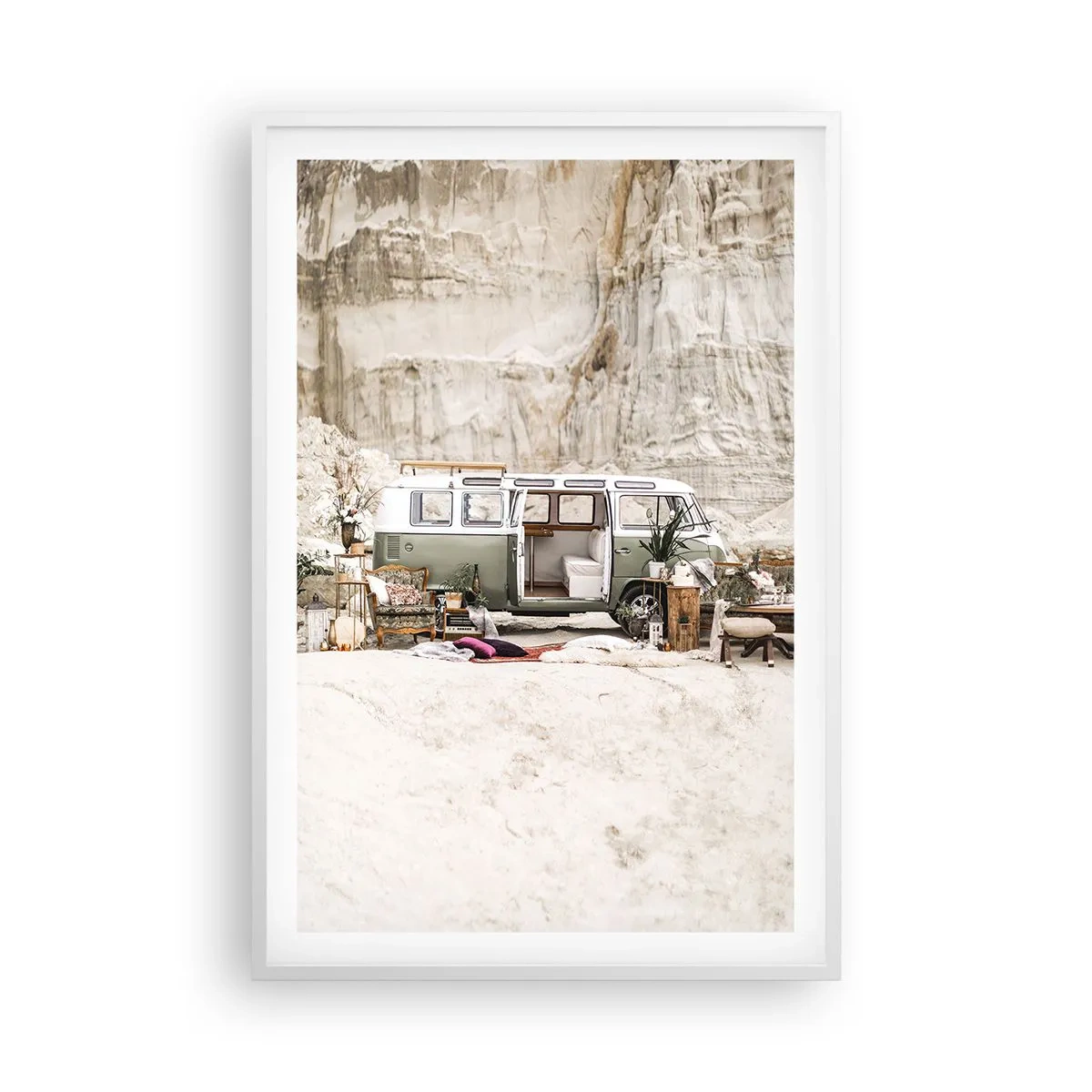 Poster in cornice bianca - è tempo di viaggiare - 61x91 cm