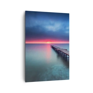 Quadro su tela - Stampe su Tela - Un molo di legno che conduce direttamente al mare al tramonto - 70x100cm - Tra il cielo e la terra - Decorazione murale moderna per soggiorno e camera da letto ARTTOR