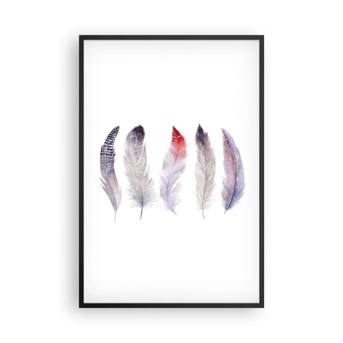 Poster in cornice nera - Delicate come una nebbia multicolore - 61x91 cm