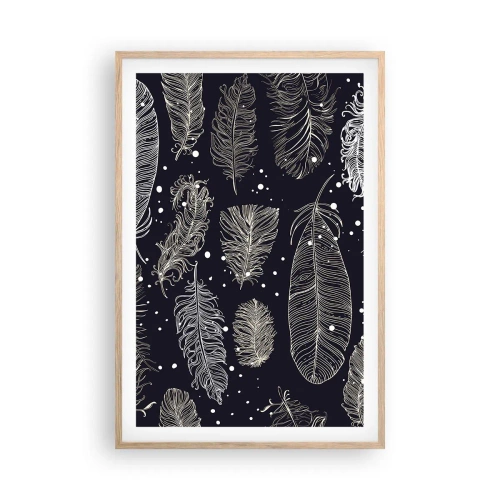 Poster in cornice rovere chiaro - Pizzo piumato - 61x91 cm