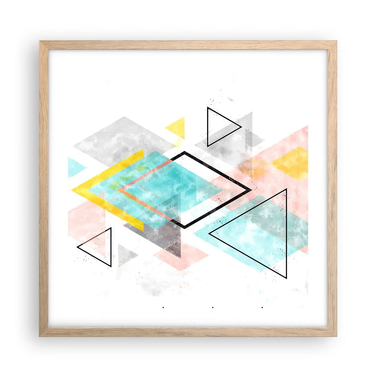 Poster in cornice rovere chiaro - Gioco geometrico - 50x50 cm