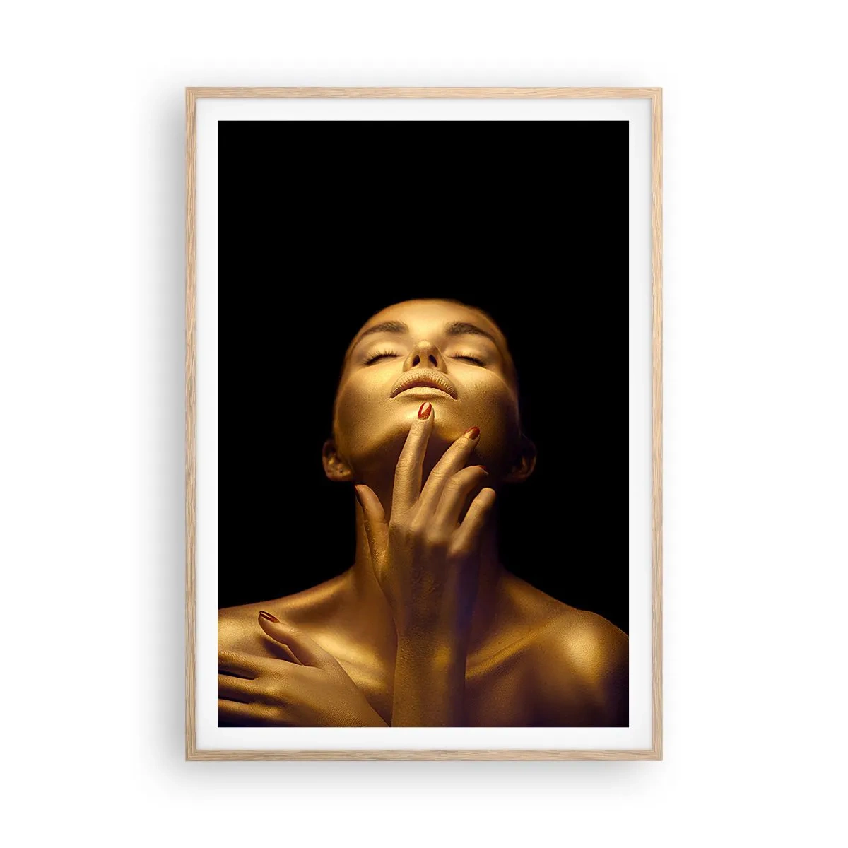 Poster in cornice rovere chiaro - Come seta d'oro - 70x100 cm