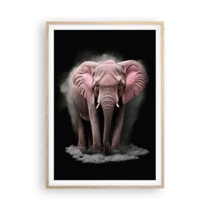 Poster in cornice rovere chiaro - Non pensare all'elefante rosa! - 70x100 cm