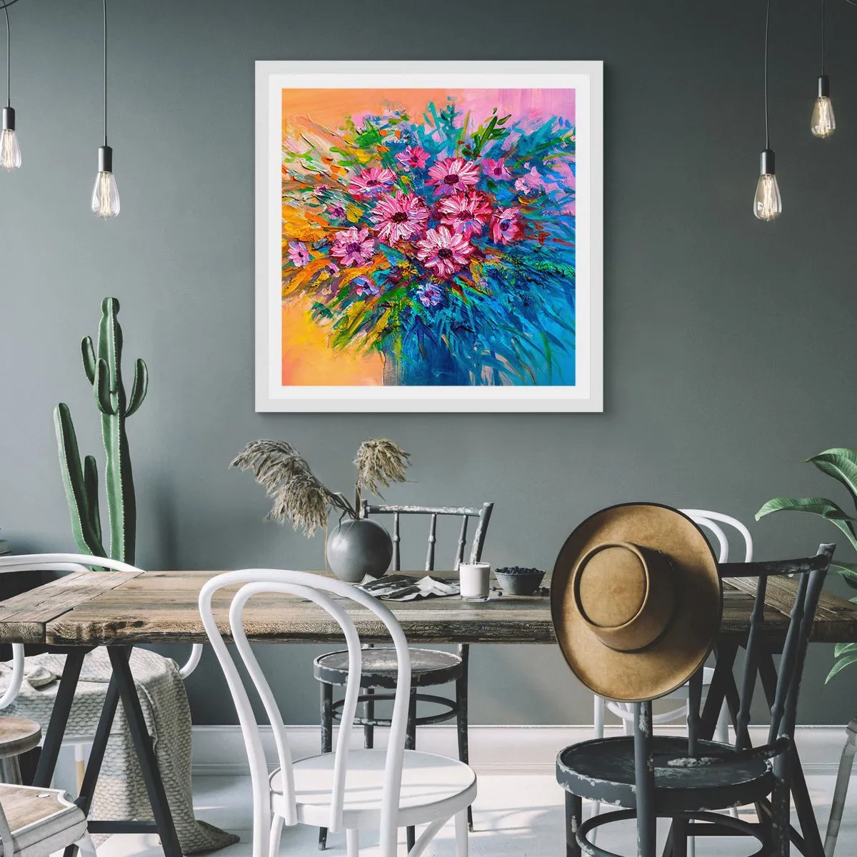 Poster in cornice bianca - L'energia della vita - 50x50 cm