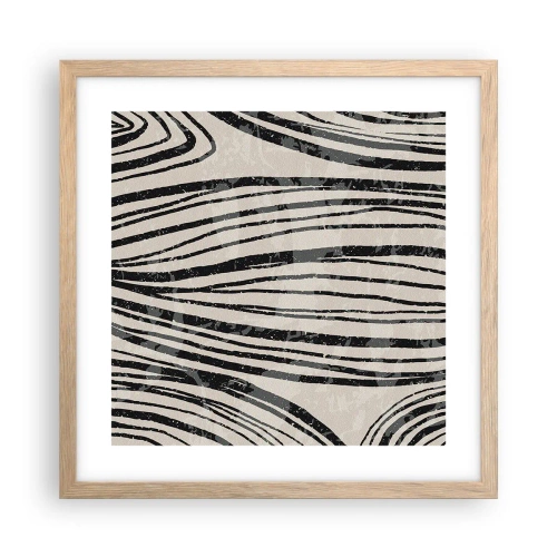 Poster in cornice rovere chiaro - Una palude di linee - 40x40 cm