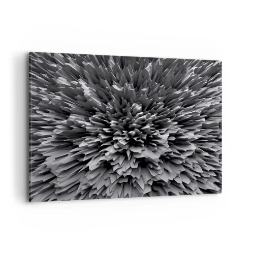 Quadro su tela - Stampe su Tela - Struttura astratta in tonalità di grigio - 100x70cm - Spigolosità massima - Decorazione murale moderna per soggiorno e camera da letto ARTTOR
