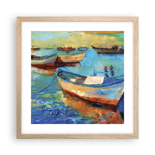 Poster in cornice rovere chiaro - Nella baia del sud - 40x40 cm