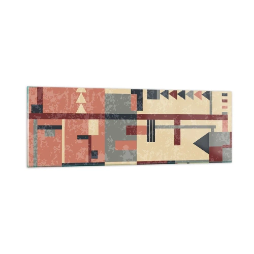 Quadro su vetro - Combinazione di orizzontali e verticali - 90x30 cm