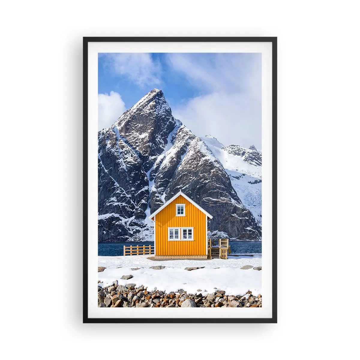 Poster in cornice nera - Vacanze scandinave - 61x91 cm