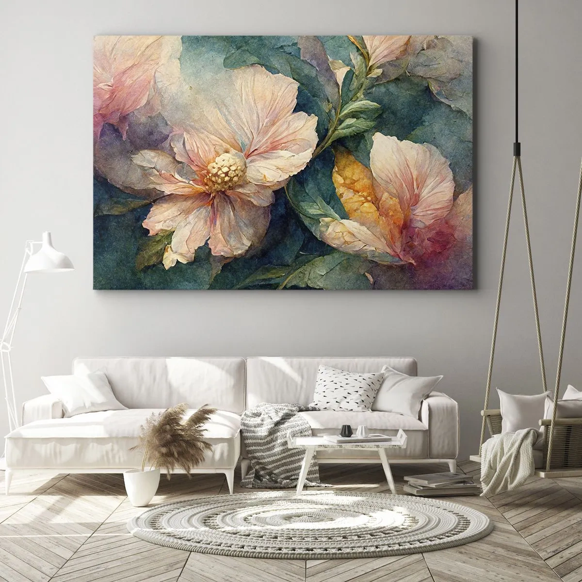 Quadro su tela - Stampe su Tela - Fiori delicati in colori pastello - 70x50cm - Delicatezza pura - Decorazione murale moderna per soggiorno e camera da letto ARTTOR