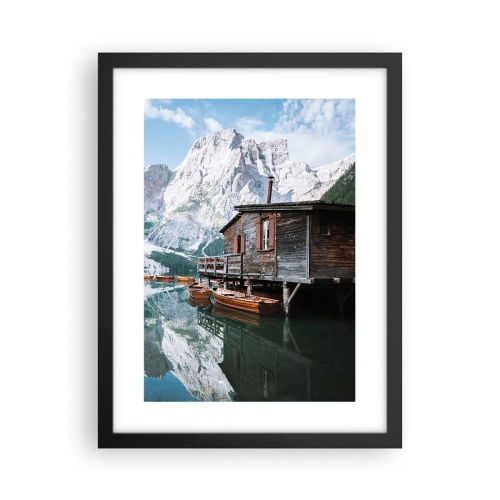 Poster in cornice nera - Mattina cristallina sui monti - 30x40 cm