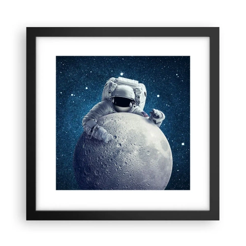 Poster in cornice nera - Burlone spaziale - 30x30 cm