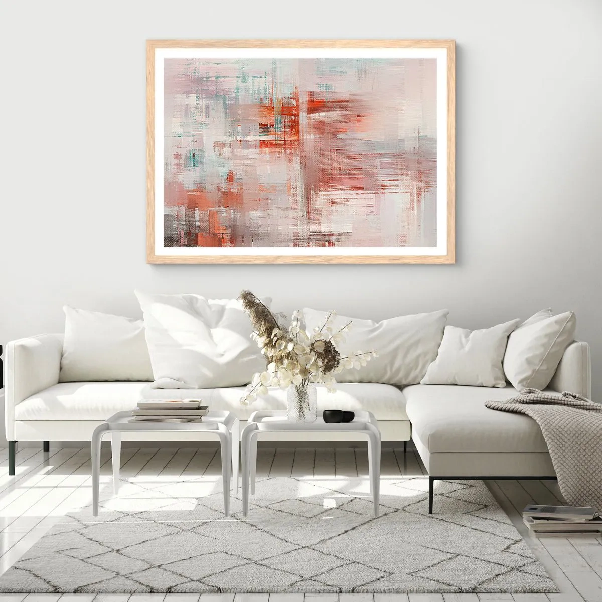 Poster in cornice rovere chiaro - Nebbiose e rosate - 40x30 cm