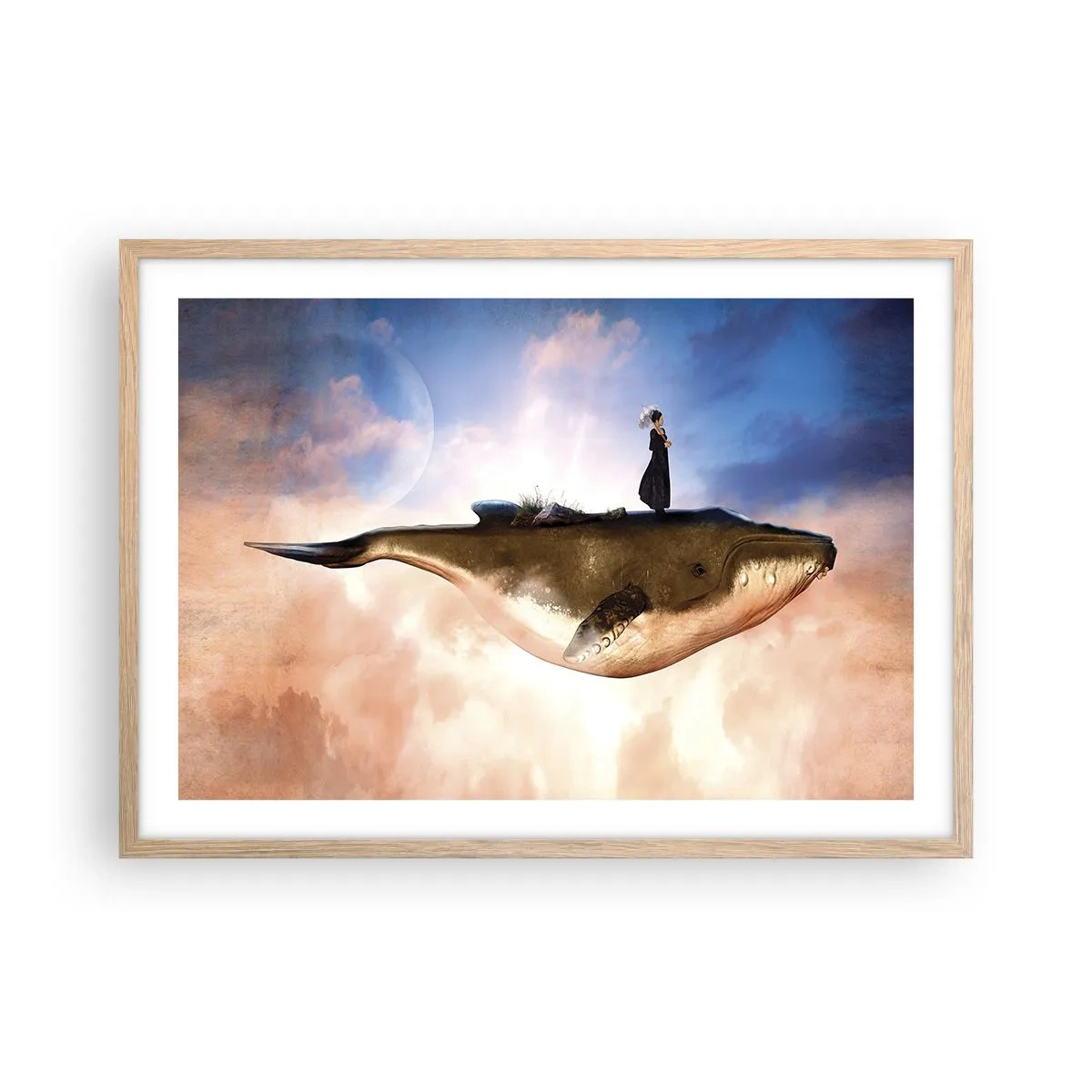 Poster in cornice rovere chiaro - Viaggio surreale - 70x50 cm