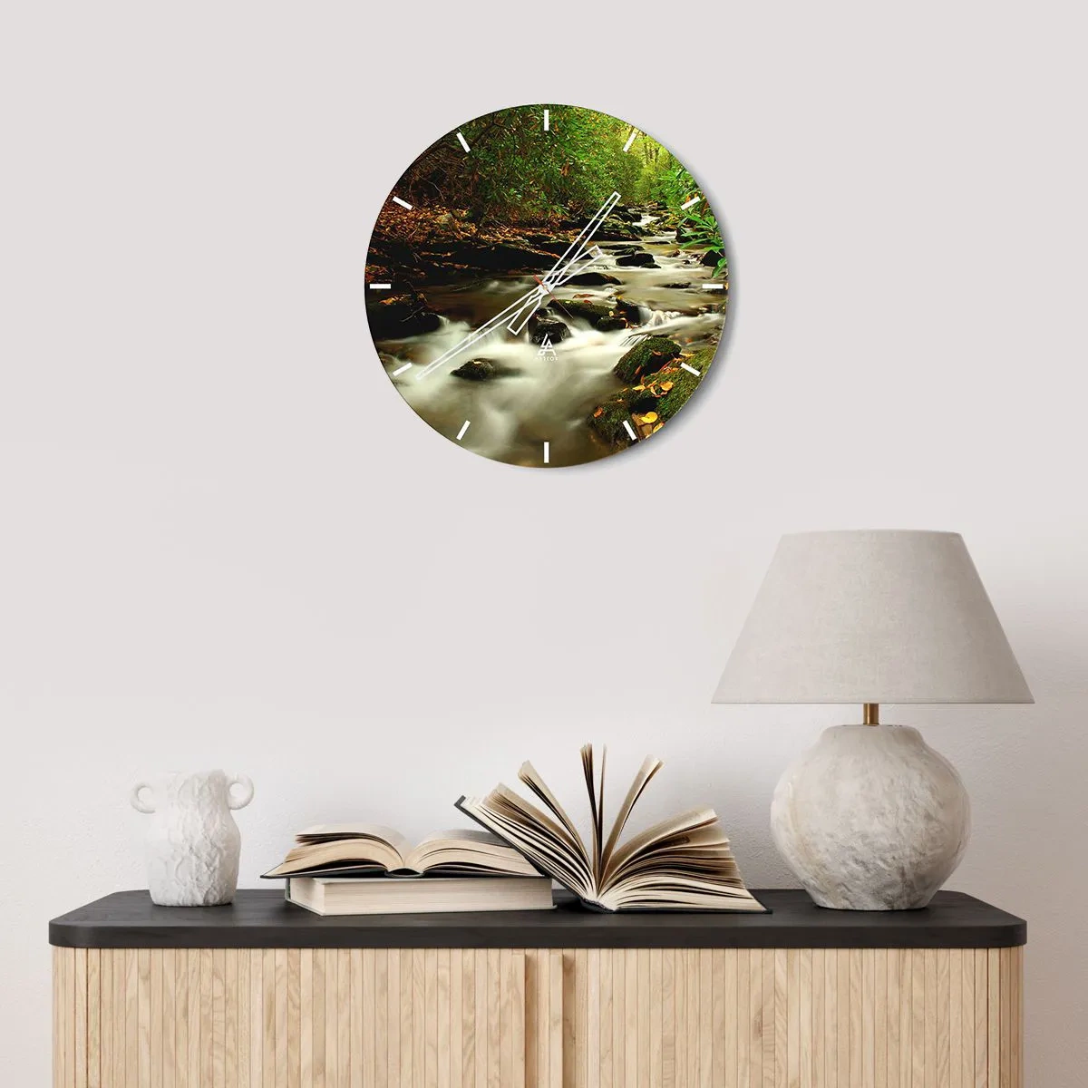 Orologio da parete - Orologio in Vetro - Come argento liquido - 30x30 cm