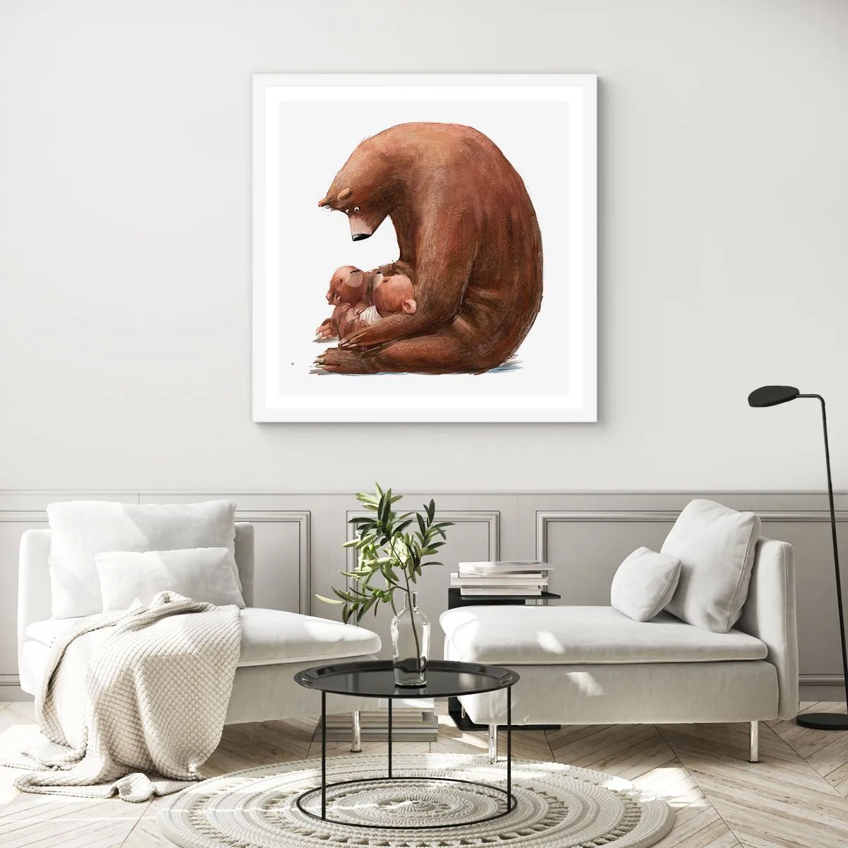 Poster in cornice bianca - Sogni d'oro, bambini - 40x40 cm