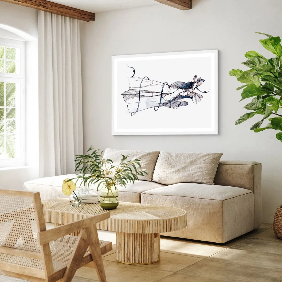 Poster in cornice bianca - Studio del tocco - 100x70 cm