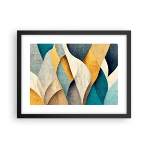 Poster in cornice nera - Ritmo e ondulazioni - 40x30 cm