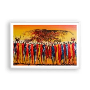 Poster in cornice bianca - Al suono dei tam tam - 91x61 cm