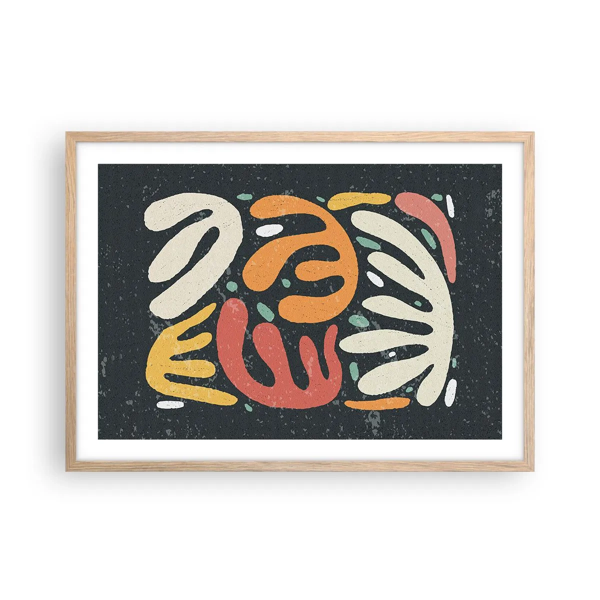 Poster in cornice rovere chiaro - Composizione: adesso ti acchiappo - 70x50 cm