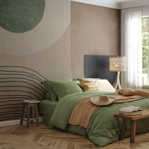 Fotomurali Premium Sand - Forme geometriche in colori tenui - 100x70cm - La mitezza dell'ovale - Decorazione murale moderna per soggiorno e camera da letto ARTTOR