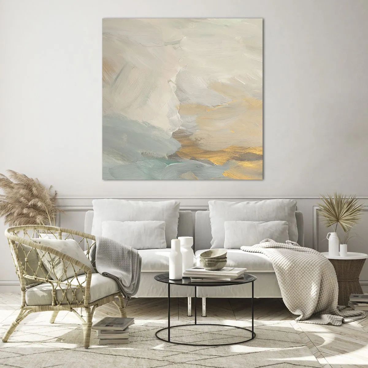 Quadro su vetro - Astrazione: il paese della mitezza - 50x50 cm