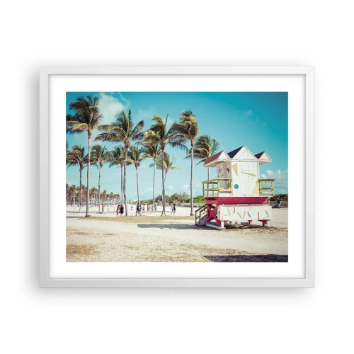 Poster in cornice bianca - Ti aspetta una bella giornata - 50x40 cm