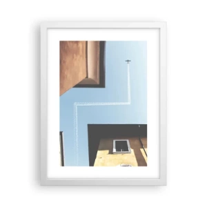 Poster in cornice bianca - Sopra il labirinto urbano - 30x40 cm