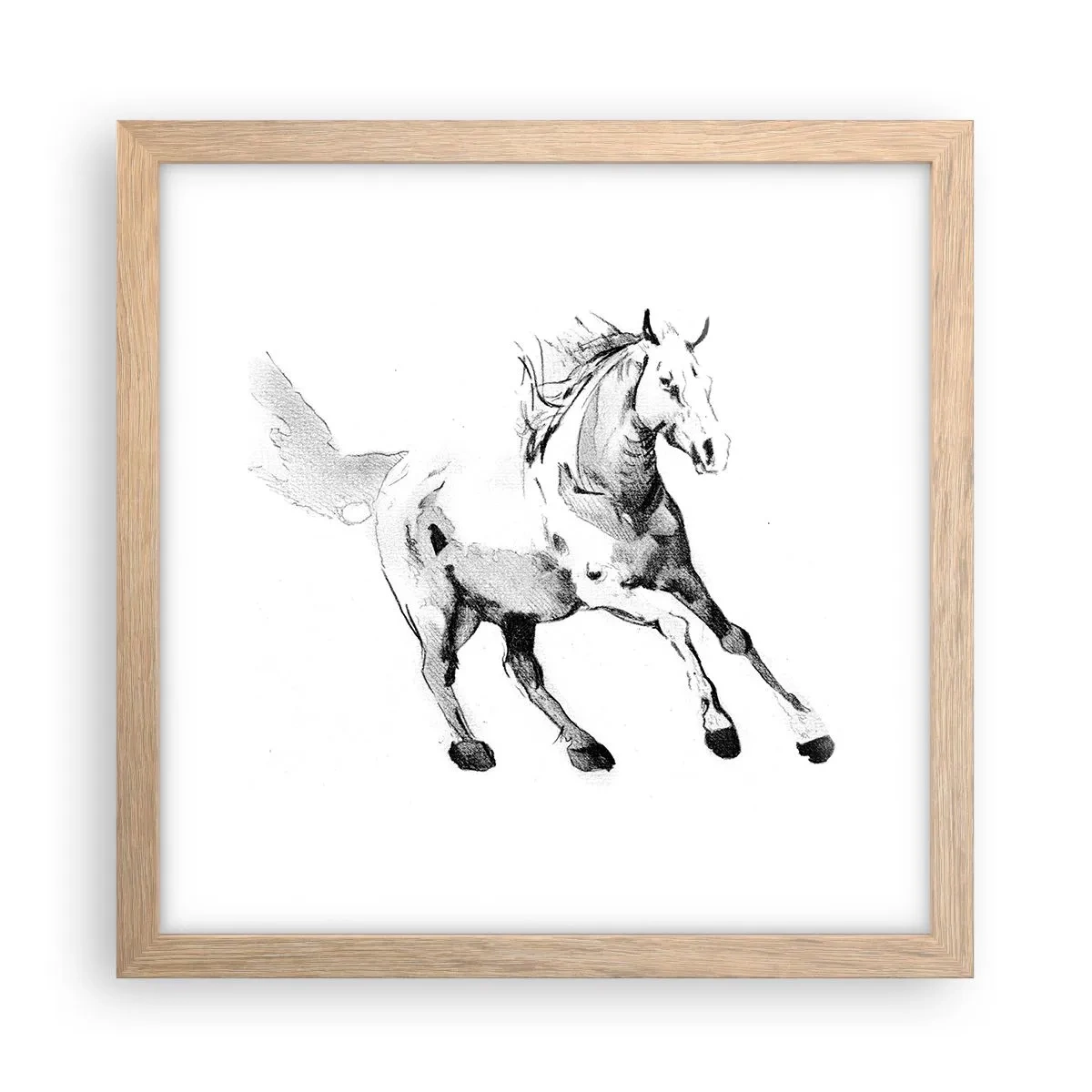 Poster in cornice rovere chiaro - Anima indomabile - 30x30 cm