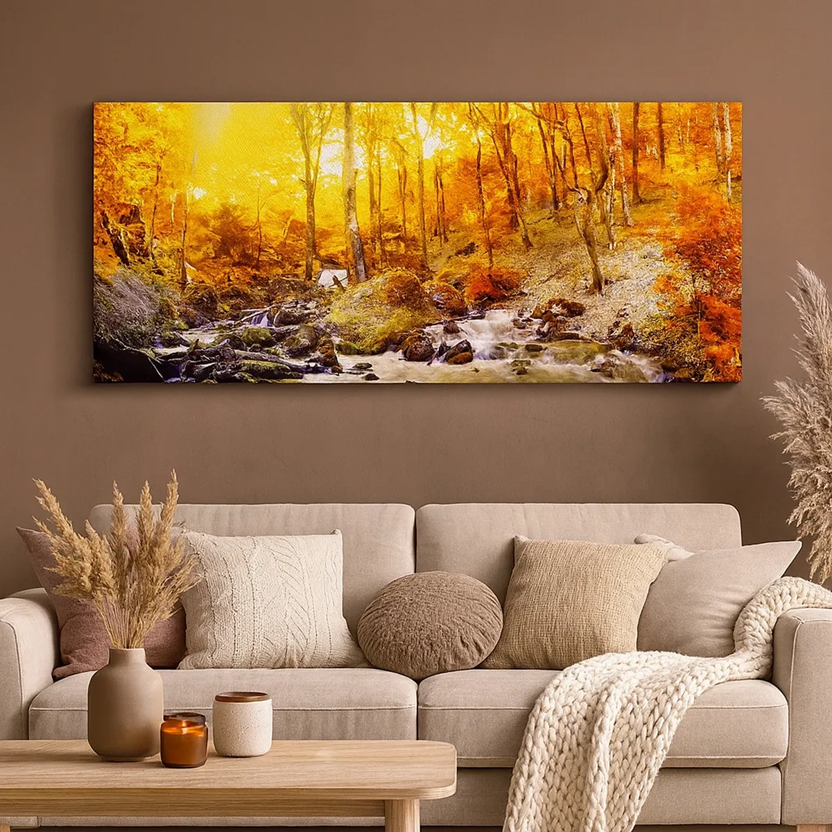 Quadro su tela - Stampe su Tela - Pietre incorniciate in oro e platino - 30x30 cm