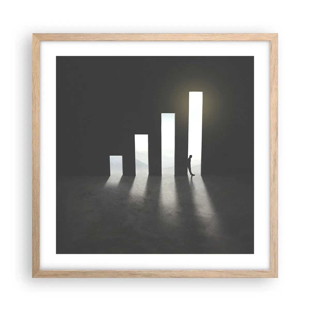 Poster in cornice rovere chiaro - Successo - impressione - 50x50 cm