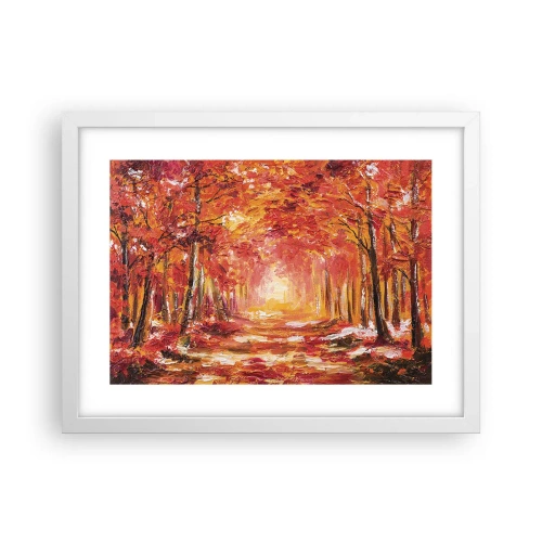 Poster in cornice bianca - Foresta di rame - 40x30 cm