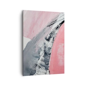 Quadro su tela - Stampe su Tela - Una composizione astratta nei toni del rosa e del grigio. - 50x70cm - Composizione abbinata - Decorazione murale moderna per soggiorno e camera da letto ARTTOR