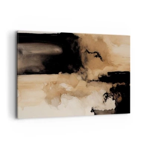 Quadro su tela - Stampe su Tela - Composizione astratta nei toni del marrone e del nero - 100x70cm - Astrazione intrigante - Decorazione murale moderna per soggiorno e camera da letto ARTTOR