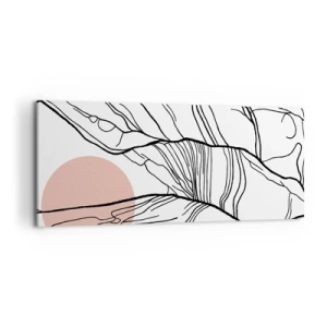 Quadro su tela - Stampe su Tela - Linee minimaliste con accenti geometrici - 120x50cm - Nella rete dei rami - Decorazione murale moderna per soggiorno e camera da letto ARTTOR