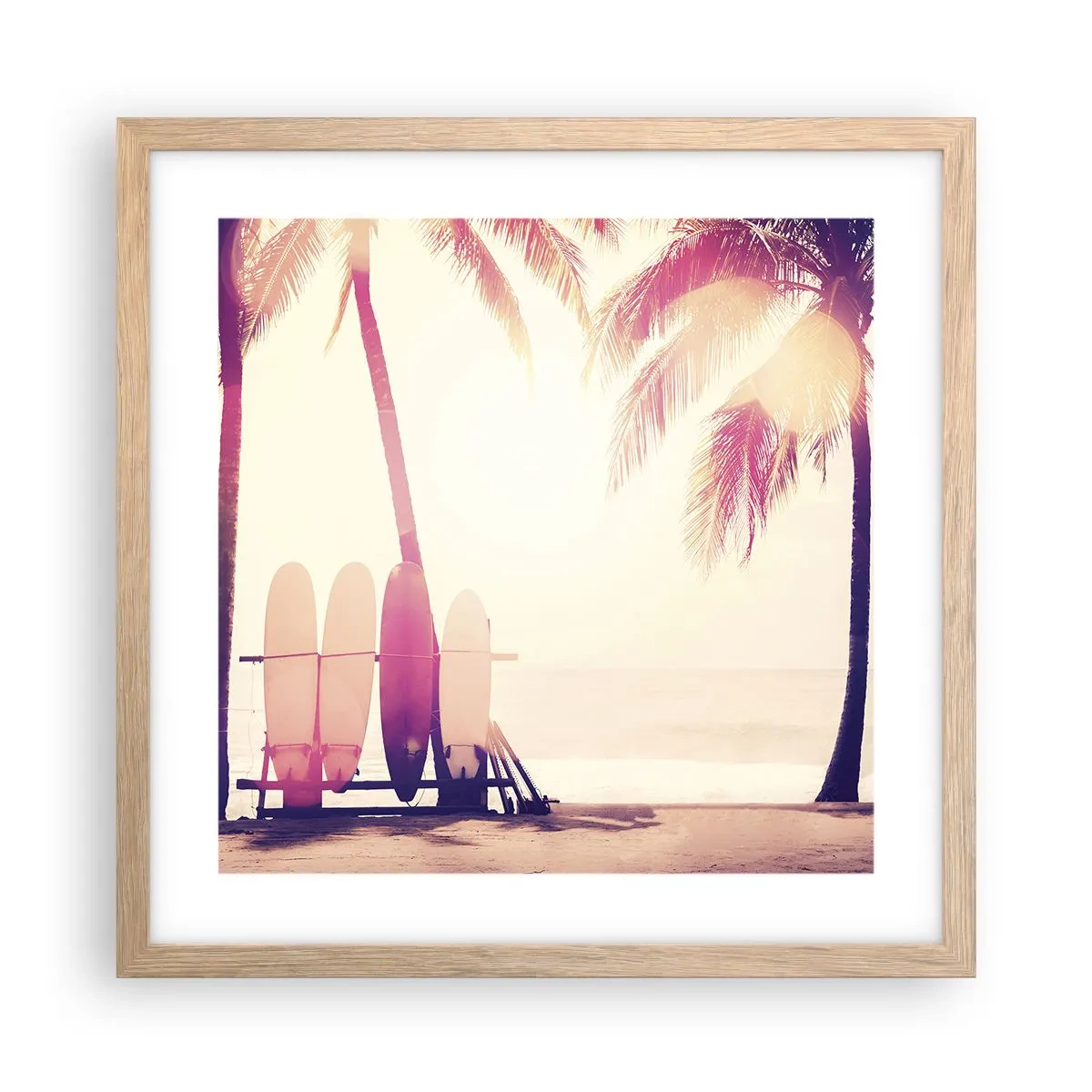 Poster in cornice rovere chiaro - Sarà un giorno fantastico - 40x40 cm