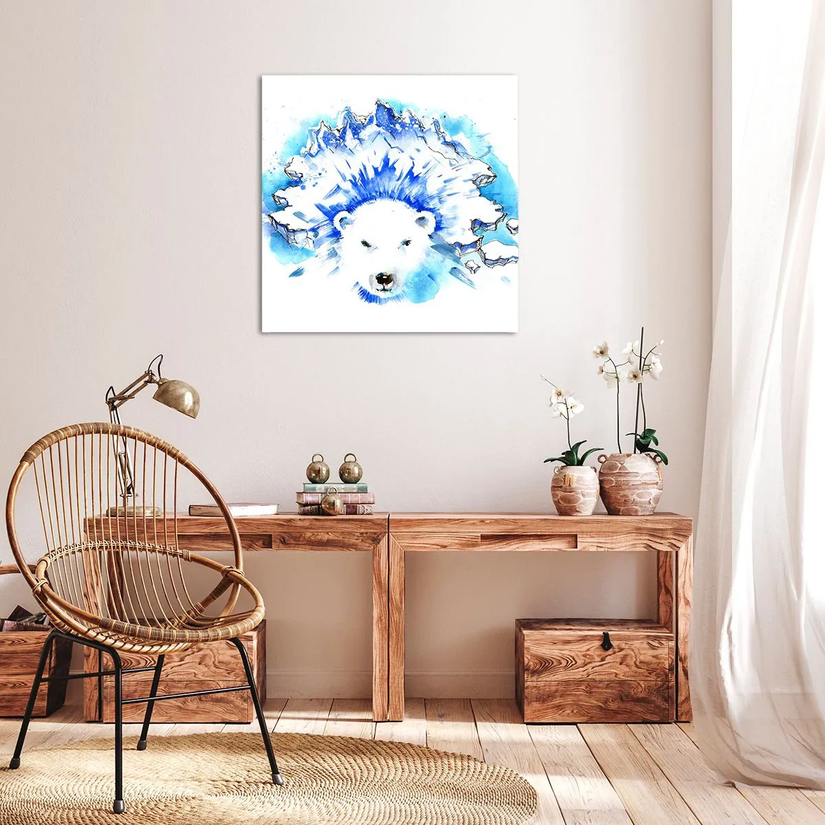 Quadro su tela - Stampe su Tela - Il re dell'Artide con la corona di ghiaccio - 50x50 cm