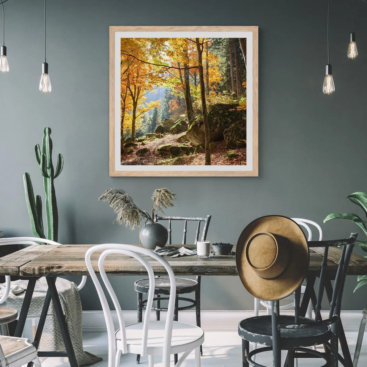 Poster in cornice rovere chiaro - Il tempo del riposo - 60x60 cm