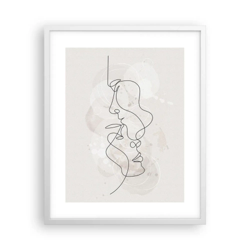 Poster in cornice bianca - Intrecciati in un abbraccio - 40x50 cm