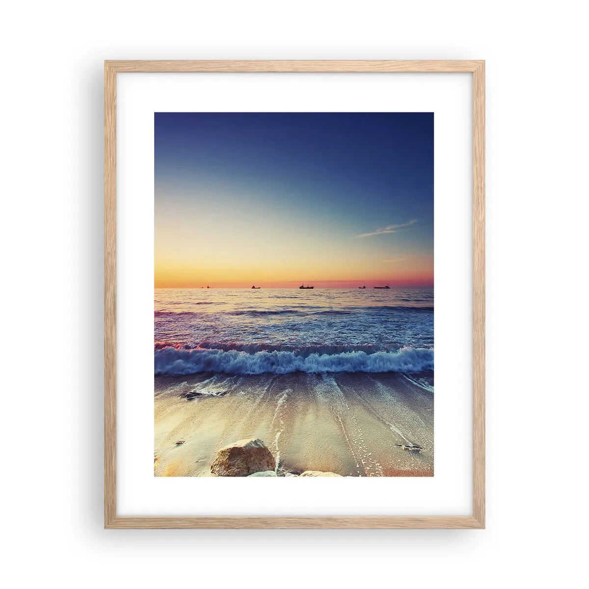 Poster in cornice rovere chiaro - Cosa c'è dietro l'orizzonte? - 40x50 cm