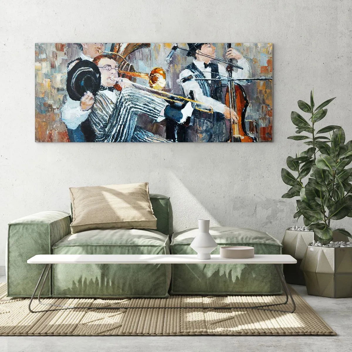 Quadro su vetro - Tutto il jazz - 100x40 cm