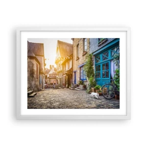 Poster in cornice bianca - Lo spirito bianco della cittadina - 50x40 cm