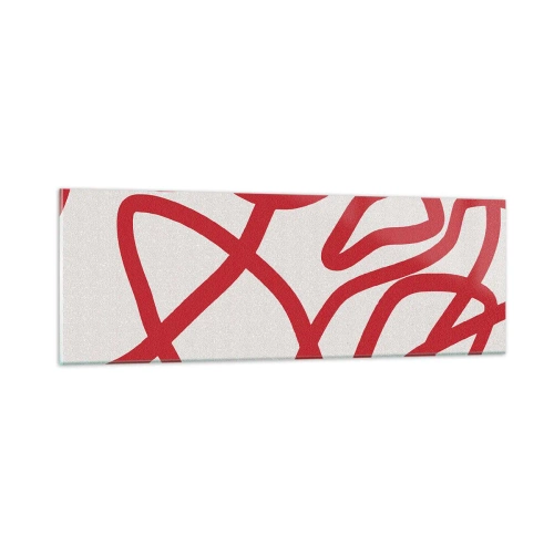 Quadro su vetro - Rosso su bianco - 90x30 cm