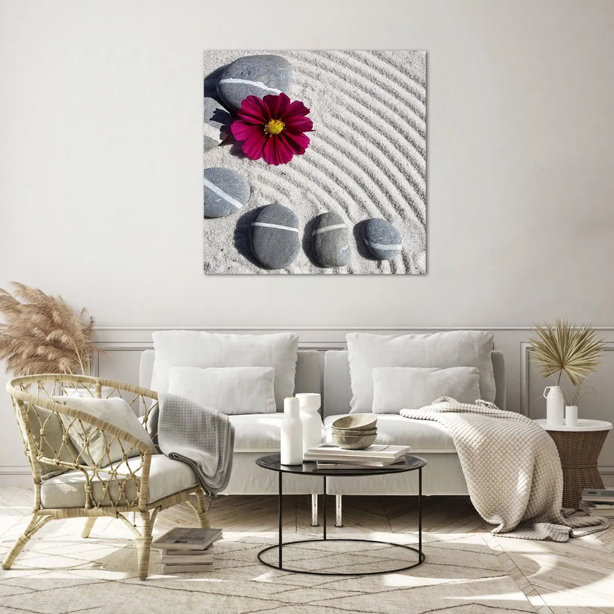 Quadro su vetro - Energia e pace nel cerchio magico della natura - 50x50 cm